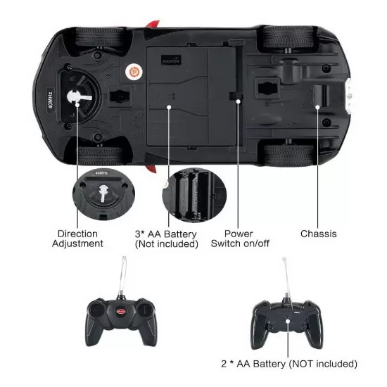 Masina cu telecomanda Bugatti Chiron rosu scara 1:24 Masina cu telecomanda Bugatti Chiron rosu scara 1:24