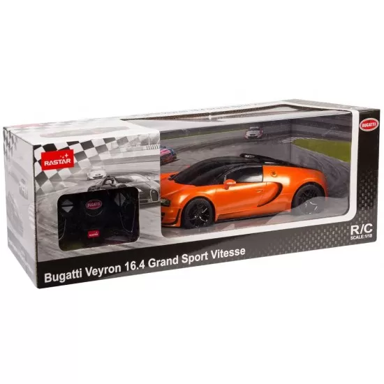 Masina cu telecomanda Bugatti Grand Sport Vitesse portocalie scara 1:18 Masina cu telecomanda Bugatti Grand Sport Vitesse portocalie scara 1:18