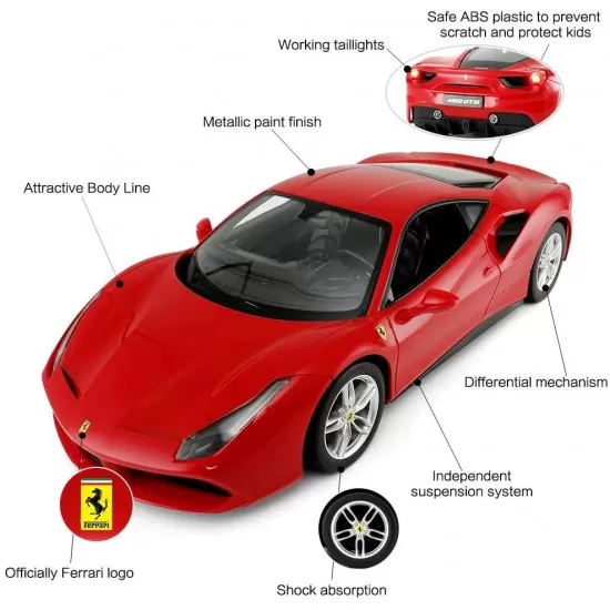 Masina cu telecomanda Ferrari 488 GTB scara 1:14