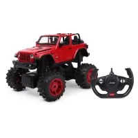 Masina cu telecomanda Jeep Wrangler JL rosu cu scara 1:14
