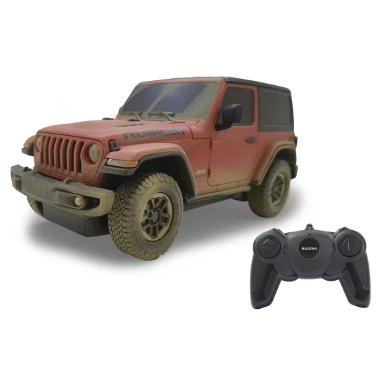 Masina cu telecomanda Jeep Wrangler Muddy rosu scara 1:24 Masina cu telecomanda Jeep Wrangler Muddy rosu scara 1:24