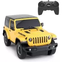Masina cu telecomanda Jeep Wrangler Rubicon galben scara 1:24