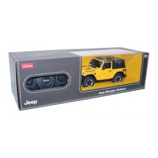 Masina cu telecomanda Jeep Wrangler Rubicon galben scara 1:24 Masina cu telecomanda Jeep Wrangler Rubicon galben scara 1:24