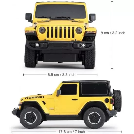 Masina cu telecomanda Jeep Wrangler Rubicon galben scara 1:24 Masina cu telecomanda Jeep Wrangler Rubicon galben scara 1:24