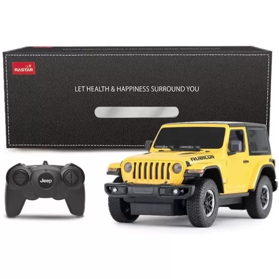 Masina cu telecomanda Jeep Wrangler Rubicon galben scara 1:24 Masina cu telecomanda Jeep Wrangler Rubicon galben scara 1:24