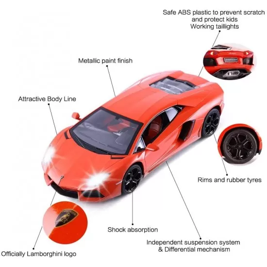 Masina cu telecomanda Lamborghini Aventador rosu scara 1:24 Masina cu telecomanda Lamborghini Aventador rosu scara 1:24