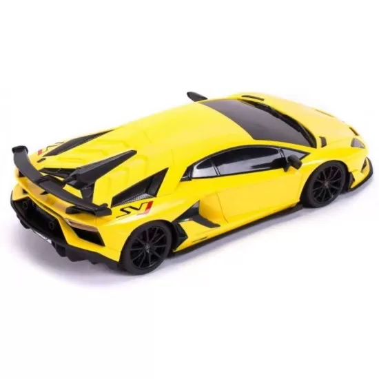 Masina cu telecomanda Lamborghini Aventador SVJ galben scara 1:24
