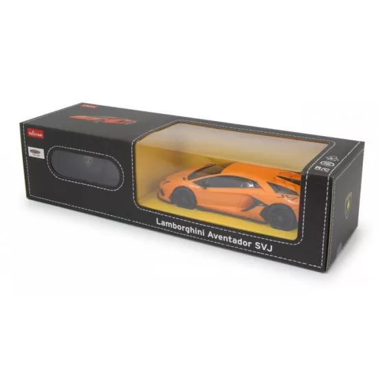 Masina cu telecomanda Lamborghini Aventador SVJ portocaliu cu scara 1:24