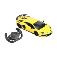 Masina cu telecomanda Lamorghini Aventador SVJ galben scara 1:14