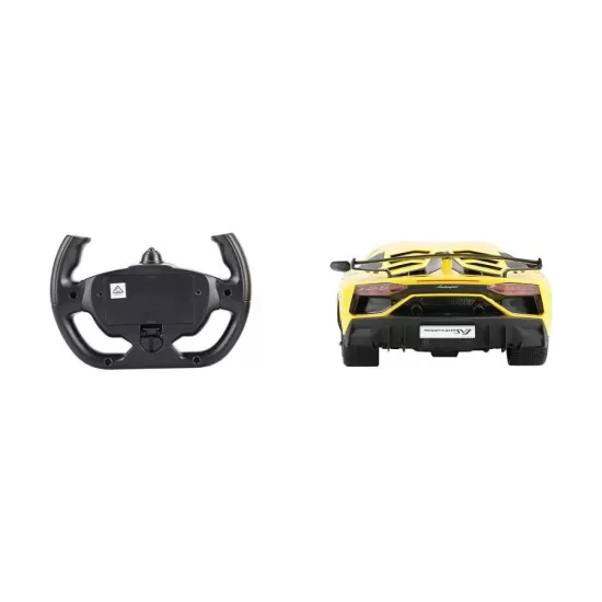 Masina cu telecomanda Lamorghini Aventador SVJ galben scara 1:14