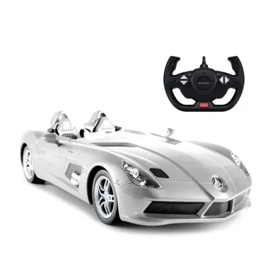 Masina cu telecomanda Mercedes-Benz SLR argintie scara 1:12
