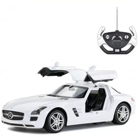 Masina cu telecomanda Mercedes-Benz SLS alb scara 1:14 Masina cu telecomanda Mercedes-Benz SLS alb scara 1:14