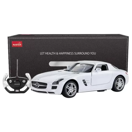 Masina cu telecomanda Mercedes-Benz SLS alb scara 1:14 Masina cu telecomanda Mercedes-Benz SLS alb scara 1:14