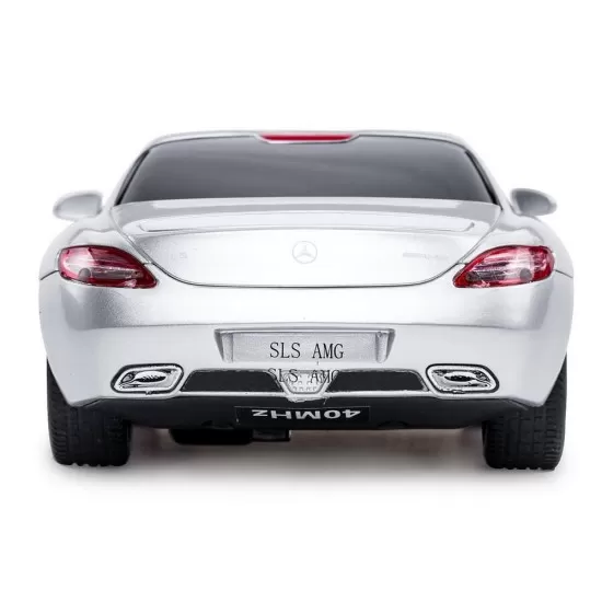 Masina cu telecomanda Mercedes-Benz SLS AMG argintie scara 1:24 Masina cu telecomanda Mercedes-Benz SLS AMG argintie scara 1:24