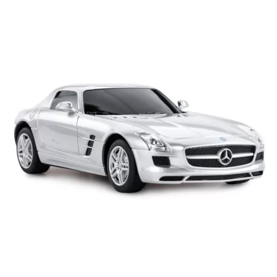 Masina cu telecomanda Mercedes-Benz SLS AMG argintie scara 1:24 Masina cu telecomanda Mercedes-Benz SLS AMG argintie scara 1:24