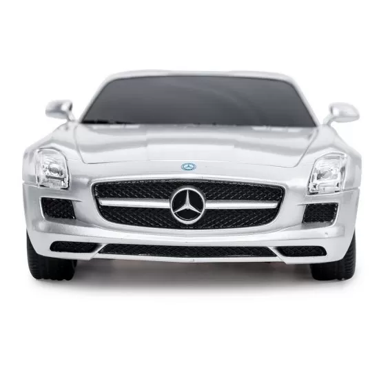 Masina cu telecomanda Mercedes-Benz SLS AMG argintie scara 1:24 Masina cu telecomanda Mercedes-Benz SLS AMG argintie scara 1:24