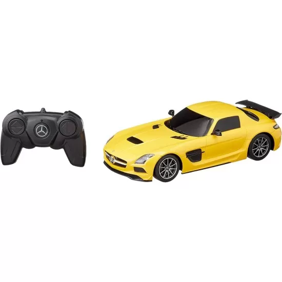 Masina cu telecomanda Mercedes-Benz SLS AMG galbena scara 1:18 Masina cu telecomanda Mercedes-Benz SLS AMG galbena scara 1:18