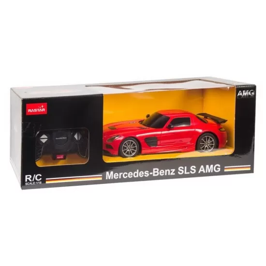 Masina cu telecomanda Mercedes-Benz SLS AMG rosu cu scara 1:18 Masina cu telecomanda Mercedes-Benz SLS AMG rosu cu scara 1:18
