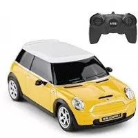 Masina cu telecomanda Mini Cooper galbena cu scara 1:24