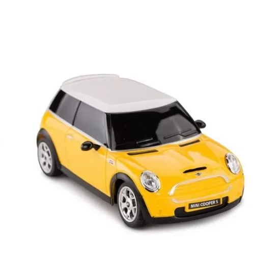Masina cu telecomanda Mini Cooper galbena cu scara 1:24 Masina cu telecomanda Mini Cooper galbena cu scara 1:24