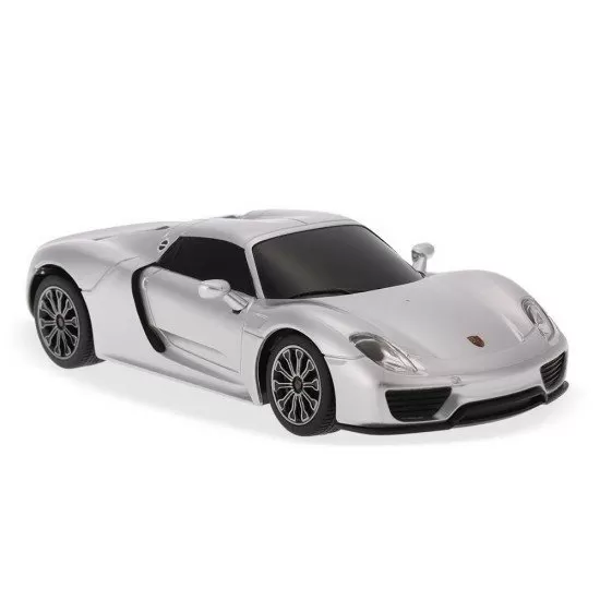 Masina cu telecomanda Porsche 918 Spyder argintiu scara 1:24 Masina cu telecomanda Porsche 918 Spyder argintiu scara 1:24