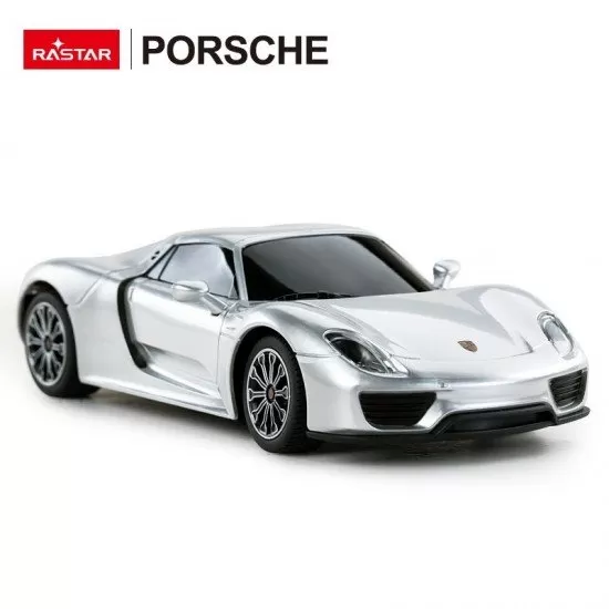 Masina cu telecomanda Porsche 918 Spyder argintiu scara 1:24 Masina cu telecomanda Porsche 918 Spyder argintiu scara 1:24