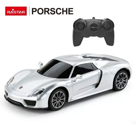 Masina cu telecomanda Porsche 918 Spyder argintiu scara 1:24 Masina cu telecomanda Porsche 918 Spyder argintiu scara 1:24