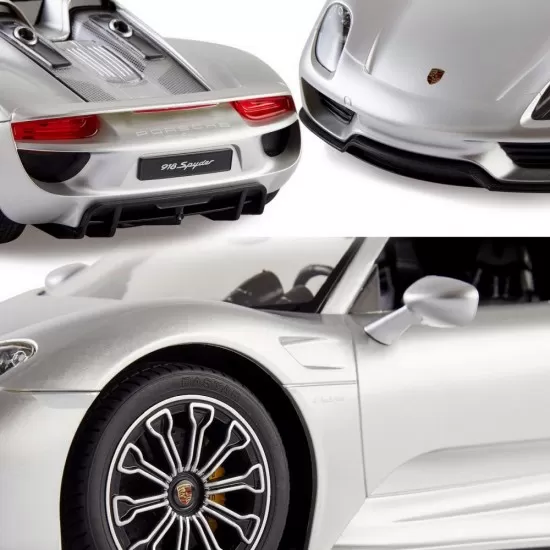 Masina cu telecomanda Porsche 918 Spyder argintiu scara 1:14 Masina cu telecomanda Porsche 918 Spyder argintiu scara 1:14