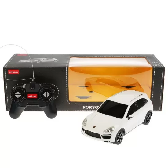 Masina cu telecomanda Porsche Cayenne Turbo alb cu scara 1:24 Masina cu telecomanda Porsche Cayenne Turbo alb cu scara 1:24