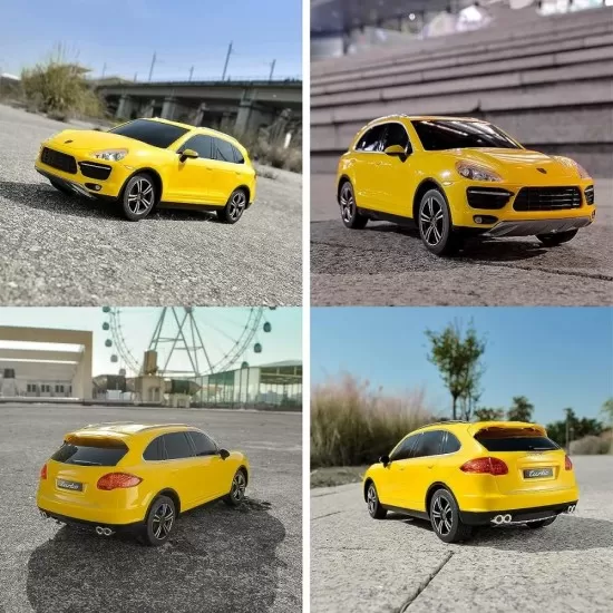 Masina cu telecomanda Porsche Cayenne Turbo galben scara 1:24