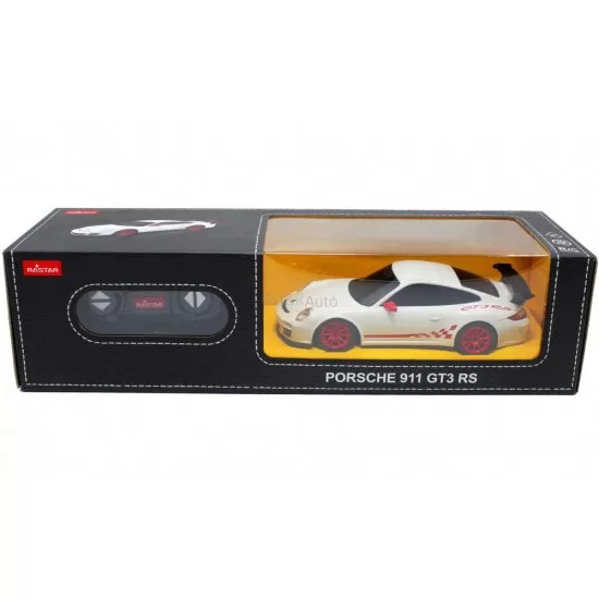 Masina cu telecomanda Porsche GT3 RS alb cu scara 1:24 Masina cu telecomanda Porsche GT3 RS alb cu scara 1:24