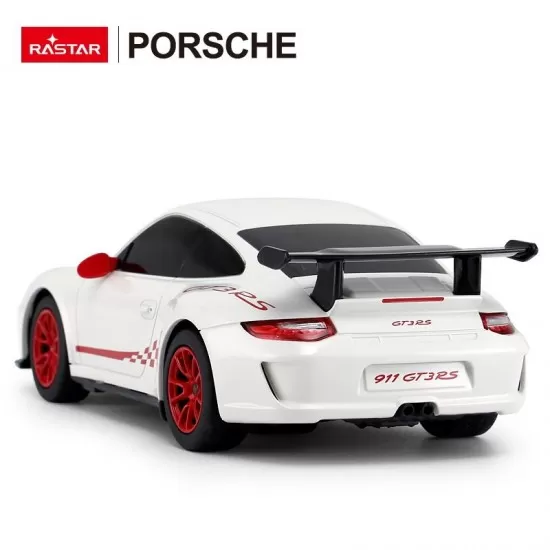 Masina cu telecomanda Porsche GT3 RS alb cu scara 1:24 Masina cu telecomanda Porsche GT3 RS alb cu scara 1:24