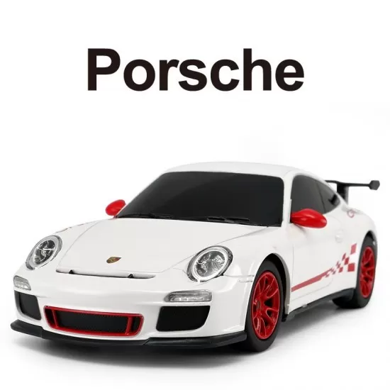 Masina cu telecomanda Porsche GT3 RS alb cu scara 1:24 Masina cu telecomanda Porsche GT3 RS alb cu scara 1:24