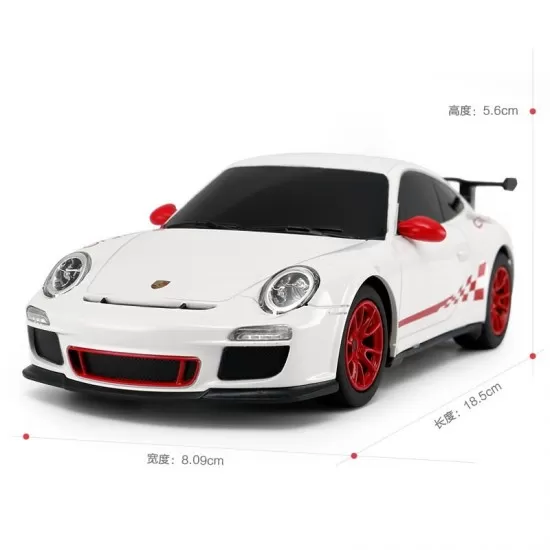 Masina cu telecomanda Porsche GT3 RS alb cu scara 1:24 Masina cu telecomanda Porsche GT3 RS alb cu scara 1:24