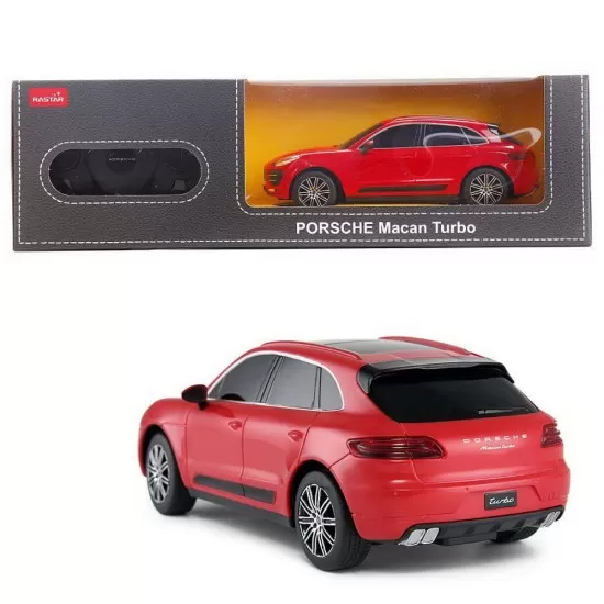Masina cu telecomanda Porsche Macan Turbo rosu cu scara 1:24 Masina cu telecomanda Porsche Macan Turbo rosu cu scara 1:24