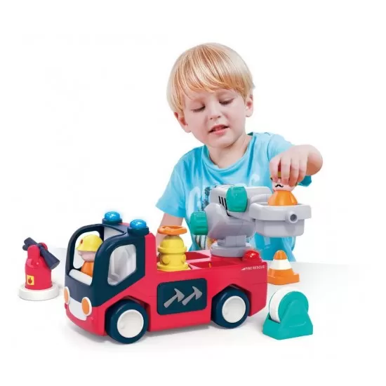 Masina de pompieri cu 10 functii Hola Toys Masina de pompieri cu 10 functii Hola Toys