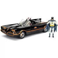 Kit de construit masinuta metalica Batmobil Clasic cu figurina