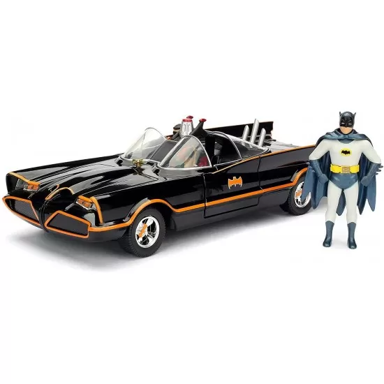Kit de construit masinuta metalica Batmobil Clasic cu figurina Kit de construit masinuta metalica Batmobil Clasic cu figurina
