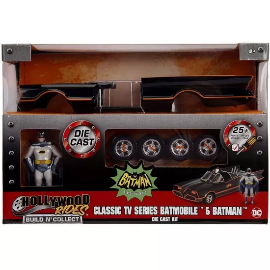 Kit de construit masinuta metalica Batmobil Clasic cu figurina Kit de construit masinuta metalica Batmobil Clasic cu figurina