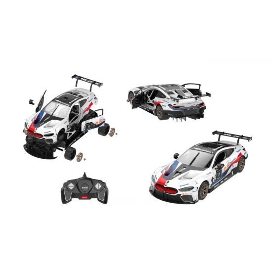 Set constructie masinuta cu telecomanda BMW M8 GTE scara 1:18 Rastar 74 piese