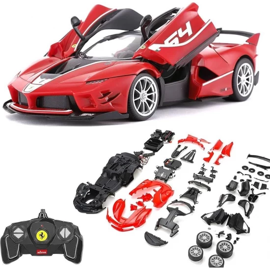 Set de constructie masinuta cu telecomanda Ferrari FXXK Evo scara 1:18 Rastar 92 piese