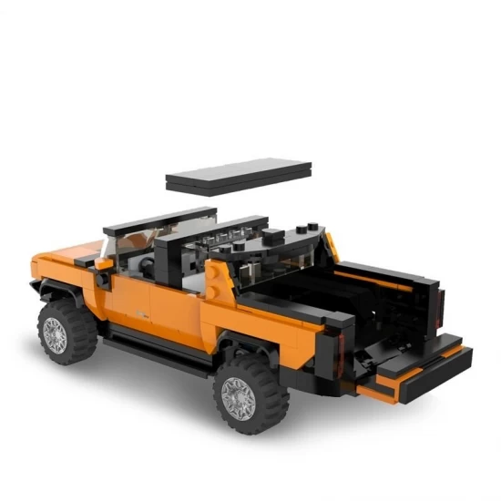 Set cuburi constructie masinuta Hummer EV scara 1:30 Rastar 431 piese