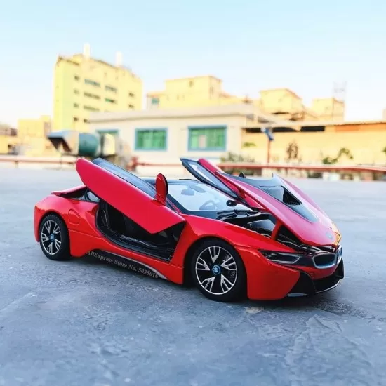 Masinuta metalica BMW I8 rosu scara 1:24