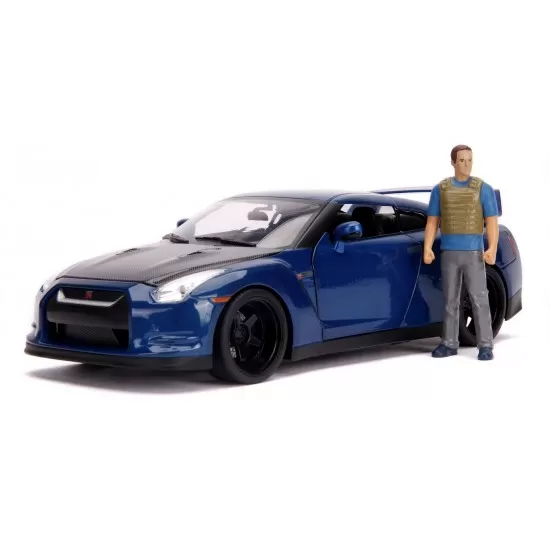 Masinuta metalica cu figurina Fast and Furious Nissan Skyline scara 1:18