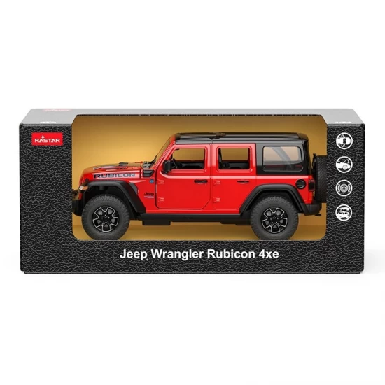 Masinuta metalica Jeep Wrangler Rubicon 4XE rosu scara 1:24 Masinuta metalica Jeep Wrangler Rubicon 4XE rosu scara 1:24