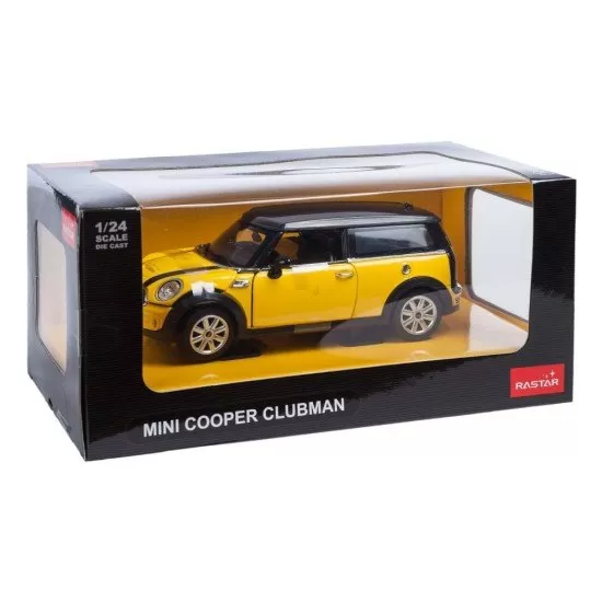 Masinuta metalica Mini Cooper Clubman galben scara 1:24
