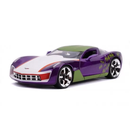 Masinute metalica Chevy Corvette Stingray 2009 si figurina Joker scara 1:24 Masinute metalica Chevy Corvette Stingray 2009 si figurina Joker scara 1:24