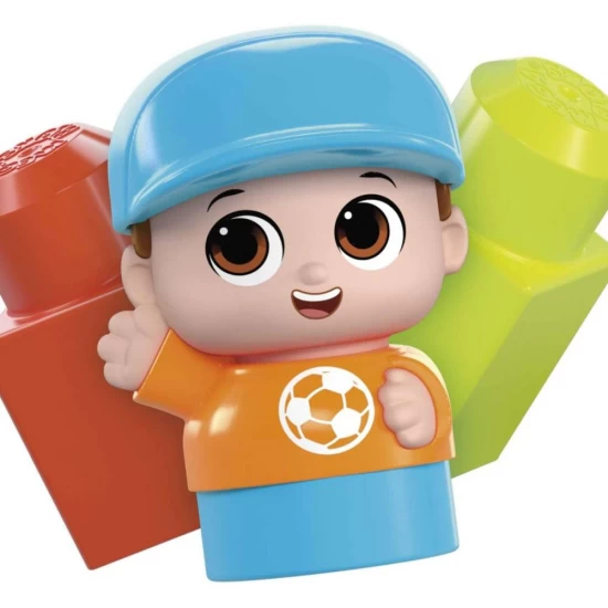 Set de constructie 20 piese cu carucior Mega Bloks 