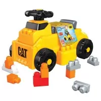 Vehicul ride-on cu cuburi de construit Mega Bloks CAT 10 piese 