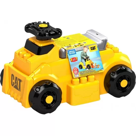 Vehicul ride-on cu cuburi de construit Mega Bloks CAT 10 piese Vehicul ride-on cu cuburi de construit Mega Bloks CAT 10 piese